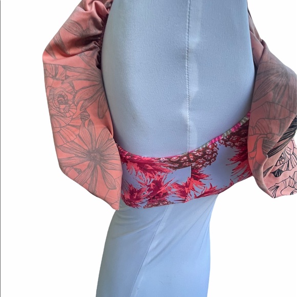 Maaji Multi Color Padded Ruffled Swim Top L - Picture 4 of 5